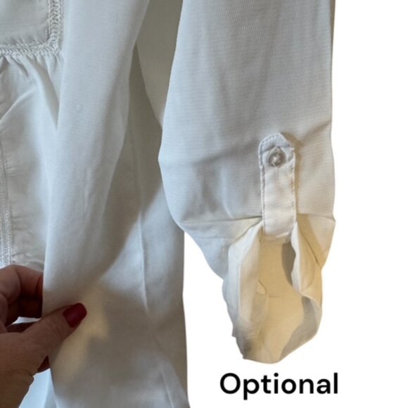 NWT OFFICE/CAREER/NEUTRAL GORGEOUS OFF-WHITE BLOUSE MEDIUM   #CL - Picture 3 of 10